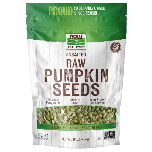 NOW Foods Pumpkin Seeds Raw and Unsalted, 454 gm