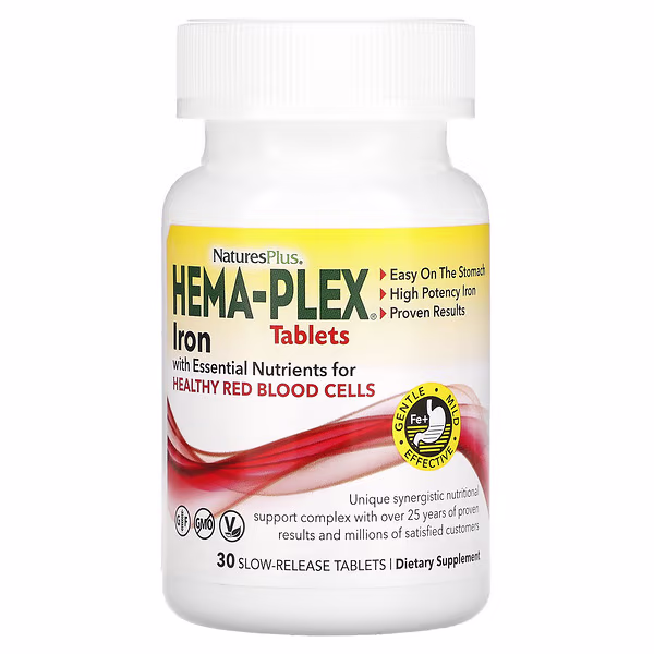 NaturesPlus, Hema-Plex, Iron with Essential Nutrients , 30 Slow Release Tablets