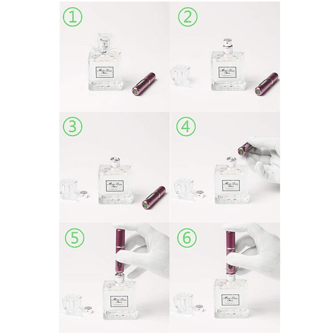 Niceone Mini Perfume Atomizer Bottle - Silver - N-103 - Image 2