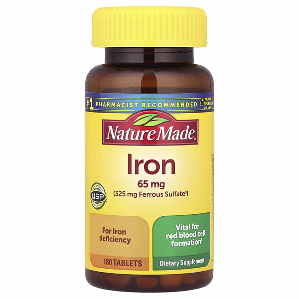 Nature Made, Iron, 65 mg, 180 Tablets