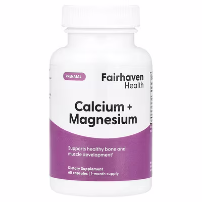 Fairhaven Health, Prenatal, Calcium + Magnesium, 60 Capsules