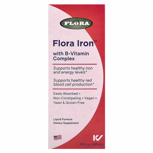 Flora, Flora Iron™ with B-Vitamin Complex, 15 fl oz (445 ml)