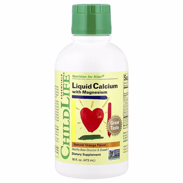 ChildLife Essentials, Essentials, Liquid Calcium with Magnesium, Natural Orange, 16 fl oz (473 ml)