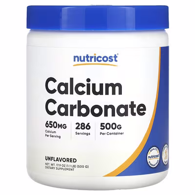 Nutricost, Calcium Carbonate, Unflavored, 500 g
