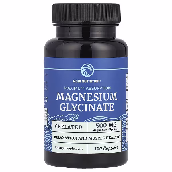 Nobi Nutrition, Magnesium Glycinate, Maximum Absorption, 120 Capsules (250 mg per Capsule)