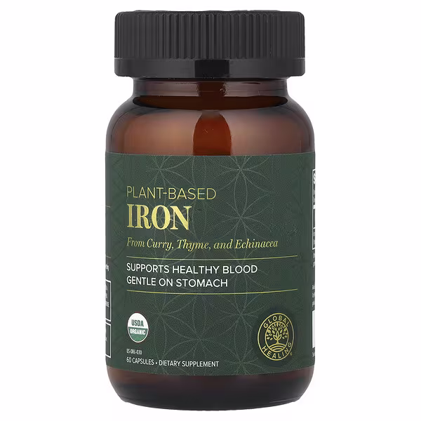 Global Healing, Plant-Based Iron, 60 Capsules