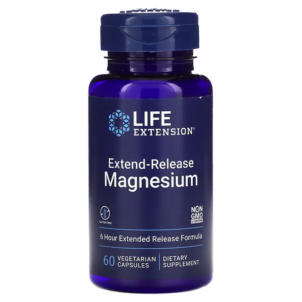 Life Extension, Extend-Release Magnesium, 60 Vegetarian Capsules 250 mg per Capsule