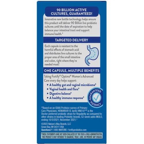 Nature's Way Fortify Optima Women's Probiotic 90 Billion 30 Capsules - Image 3