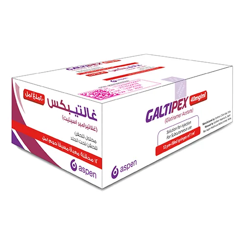 Galtipex 40 mg/mL glatiramer pre‑filled syringe (refrigerated)