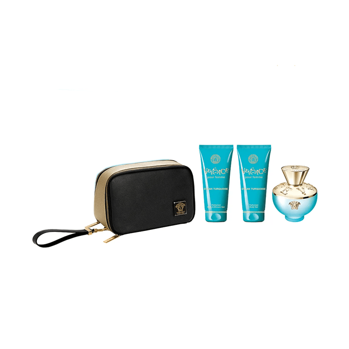 Versace Pour Femme Dylan Turquoise Set With Bag For Women - Eau de Toilette - 4 pieces - Image 2