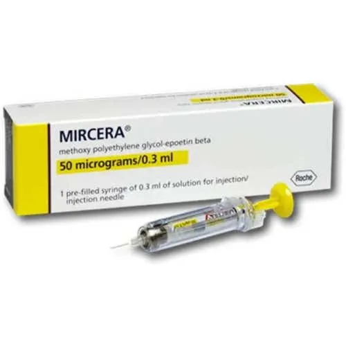 Mircera 50 µg/0.3 mL epoetin beta vial (refrigerated)