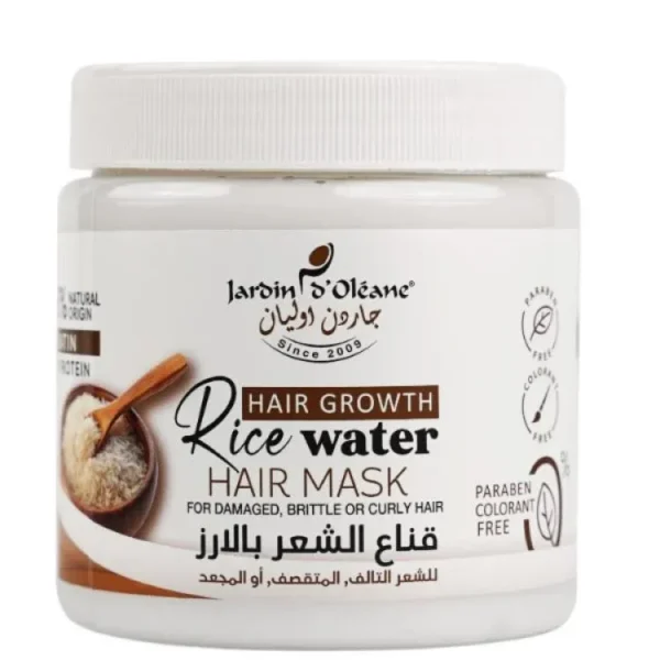 Jardin Oleane Rice Hair Mask for Damaged, Deep Moisturizing Treatment, 500ml