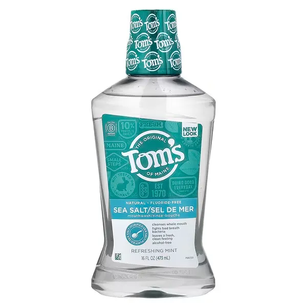 Tom's of Maine, Sea Salt Mouthwash, Fluoride Free, Refreshing Mint, 16 fl oz (473 ml)