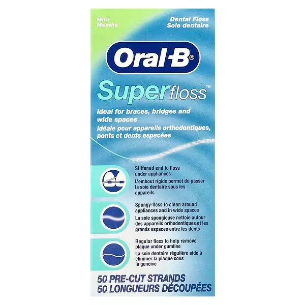 Oral-B, Super Floss™, Mint, 50 Pre-Cut Strands