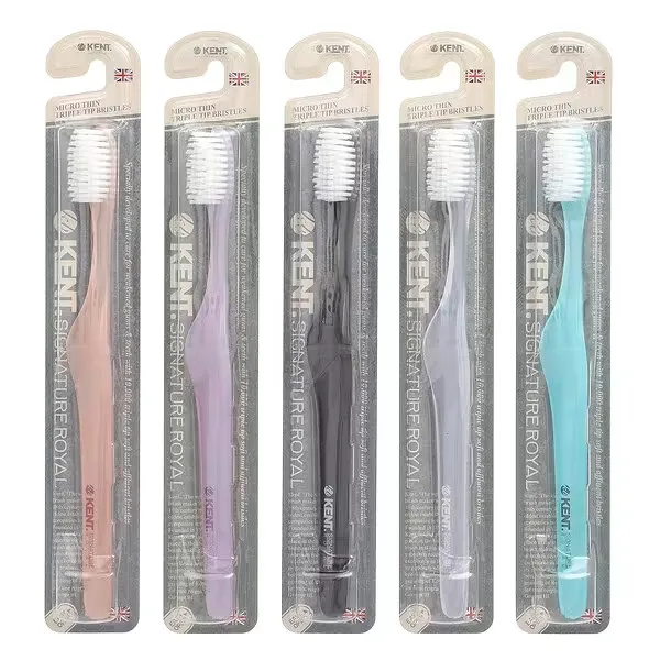 Kent, Signature Royal, White Edition, Ultra Soft Toothbrush, 5 Pack