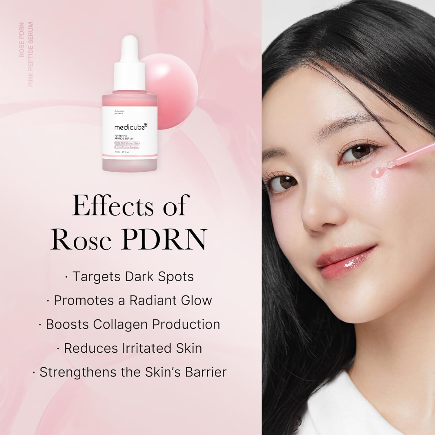 Medicube Pdrn Pink Peptide Serum Pink Serum For Skin Lightening And Anti-Wrinkle - Image 2