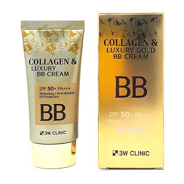 بي بي كريم الكولاجين المبيض من 3W كلينيك مع واقي شمس SPF50+ , مل50