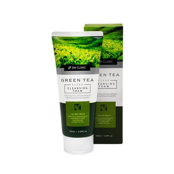 3W Clinic Green Tea Clear Cleansing Foam 180m