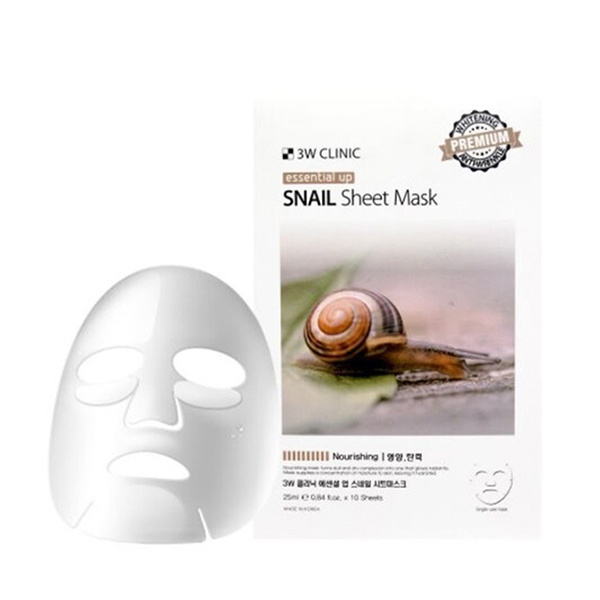 3W Clinic essential up snail mask sheet, 10pcs x 25ml