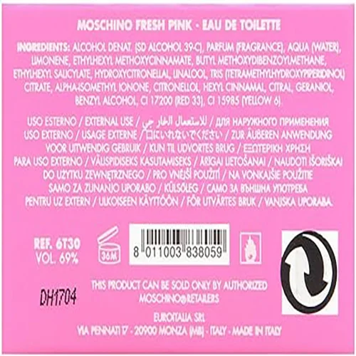 Moschino Fresh Couture Pink Eau de Toilette for women 100 ml - Image 2