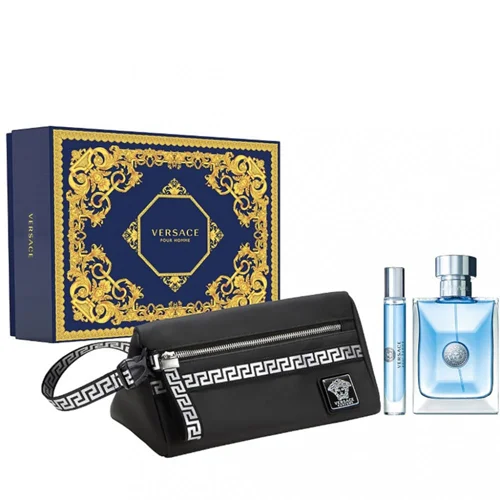 Versace Pour Homme Eau de Toilette Set 100ml + Sample Bag - 10ml + Handbag