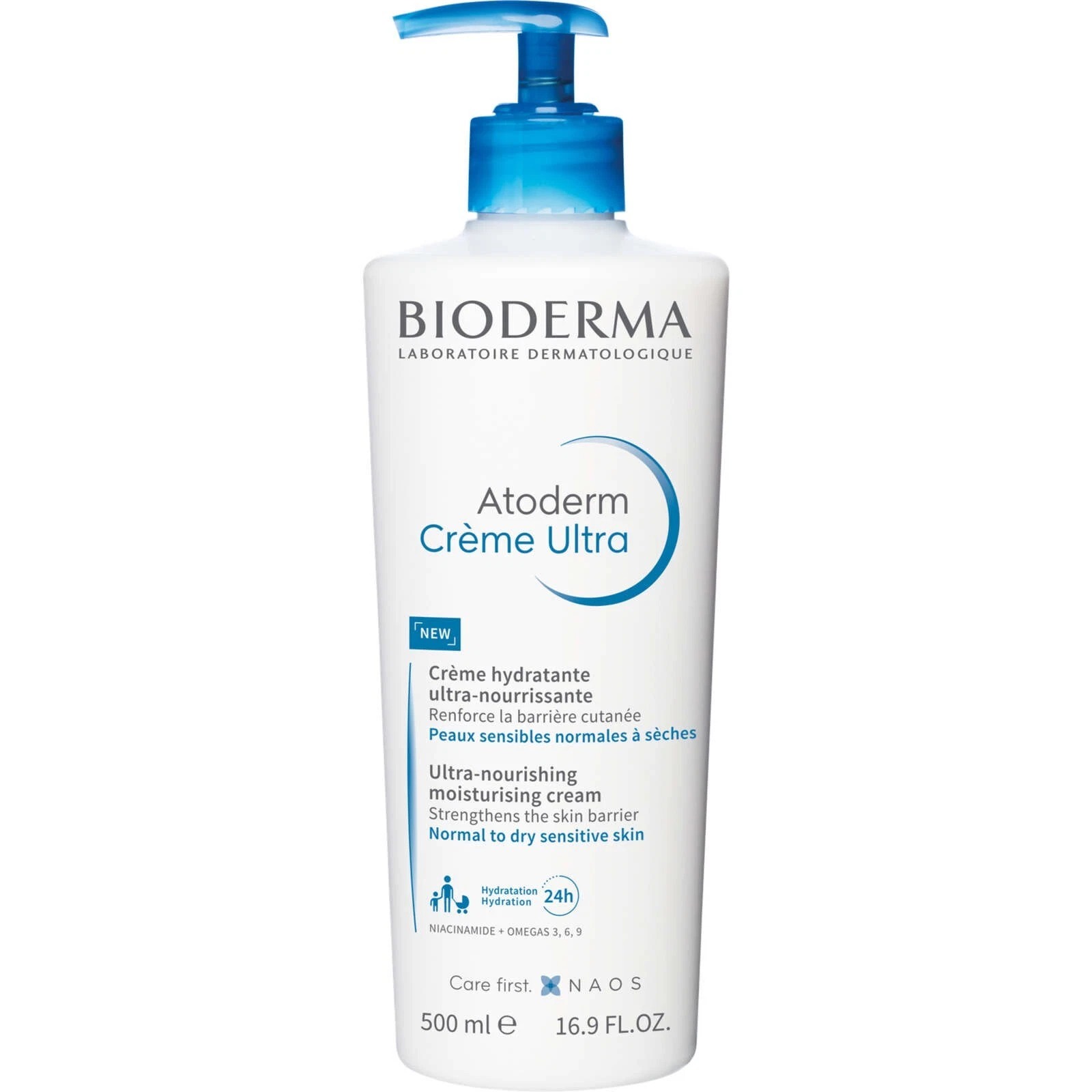 Bioderma Atoderm Ultra-Nourishing Cream for Face & Body for dry skin, 500 ml