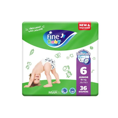 Fine Baby Double Lock Diapers, Size 6, 36 pcs
