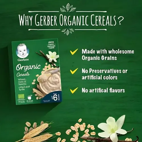 Gerber Cereal Wheat Flour, Oats & Vanilla, 200g - Image 2
