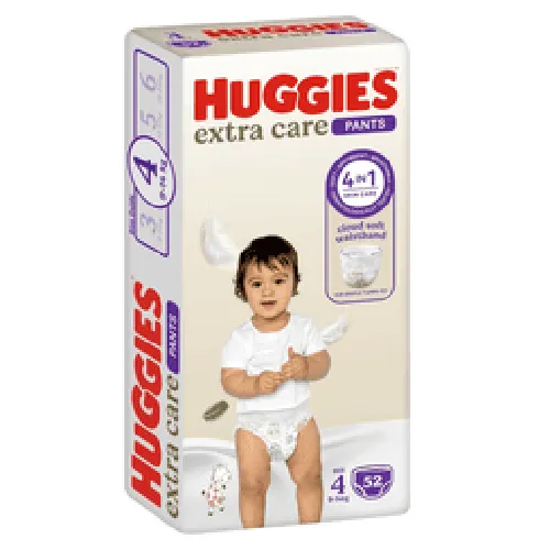 Huggies Extra Care Diaper Pants, Size 4, 52 pcs