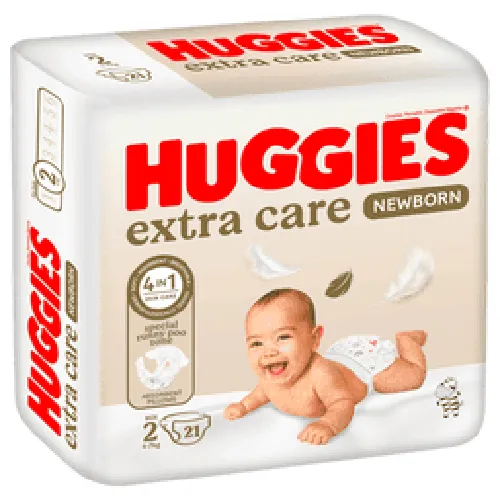 Huggies Extra Care Diapers, Size 2, 21 pcs