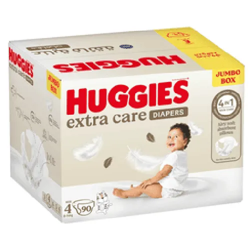 Huggies Extra Care Diapers, Size 4, 90 pcs