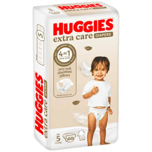 Huggies Extra Care Diapers, Size 5, 60 pcs