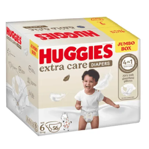 Huggies Extra Care Diapers, Size 6, 56 pcs