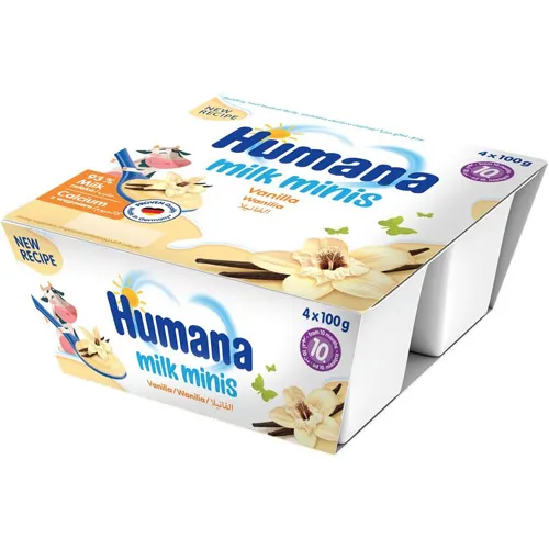 Humana Minis Milk, vanilla Yogurt, 4 x 100g - Image 3