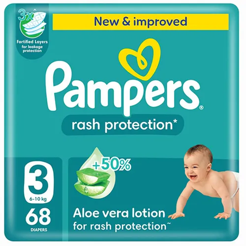Pampers Baby Diapers Jumbo Pack Size 3 , 68 Pcs Upto 10kg
