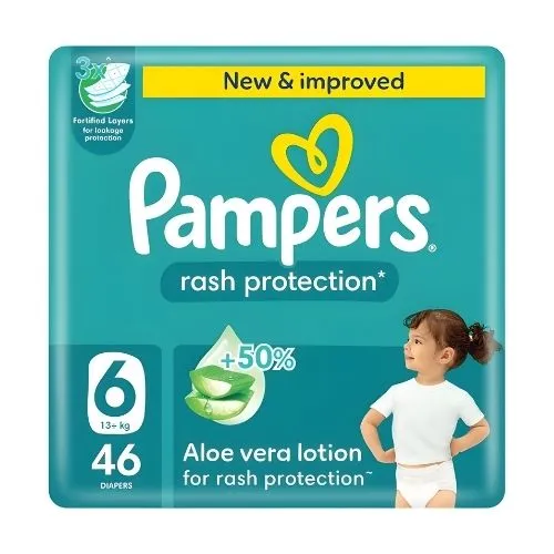 Pampers Baby Diapers Mega Pack Size 6, 46 Pcs Upto +13kg