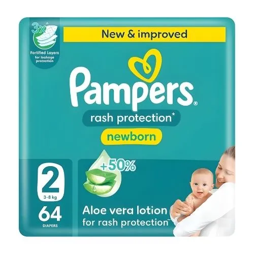 Pampers Baby Diapers Value Pack Size 2 , 64 Pcs Upto 8kg