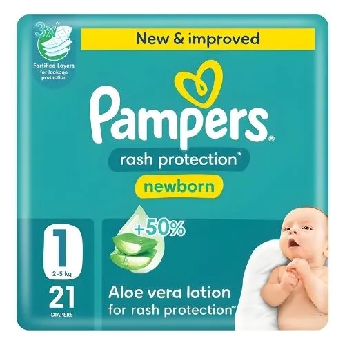 Pampers Rash Protection Size 1 Newborn 21 pcs Upto 5kg - Image 5