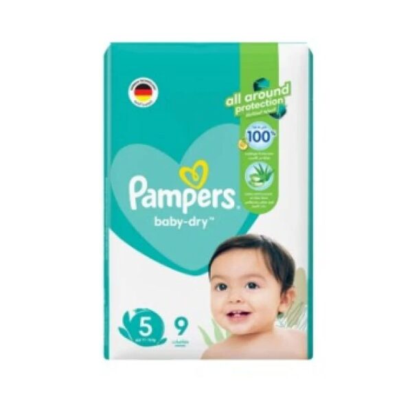 Pampers Rash Protection Size 5, 9 pcs Upto 16kg