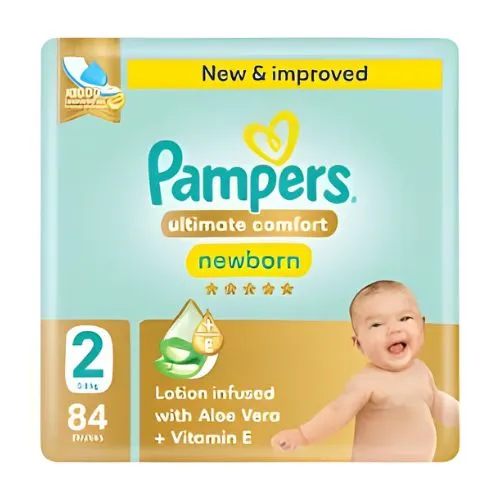 Pampers Ultimate Comfort Diapers with Aloe Vera Cream, Size 2, 84 pcs