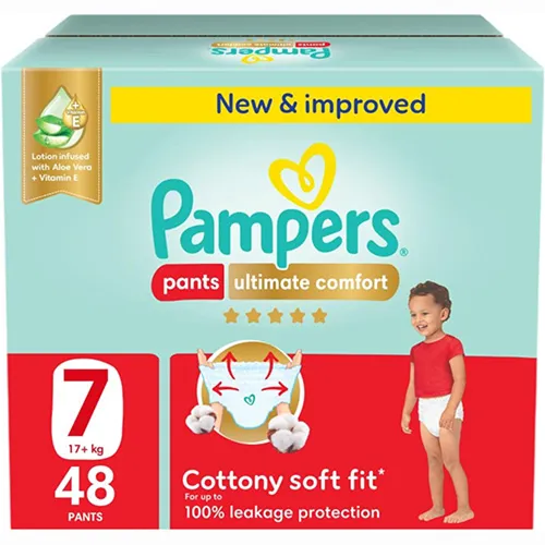 Pampers Ultimate Comfort Diapers with Aloe Vera Cream, Size 7, 48 pcs