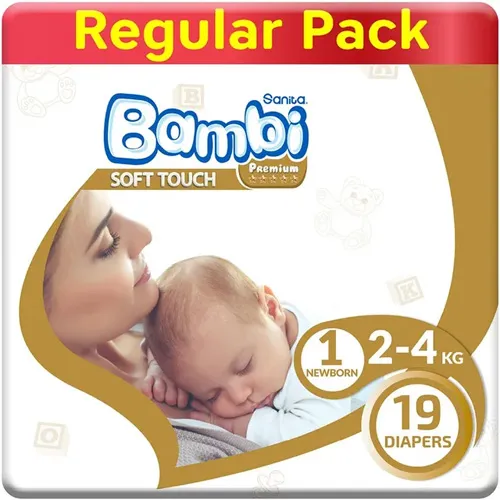 Sanita Bambi Extra Absorption Diapers, Size 1, 19 pcs