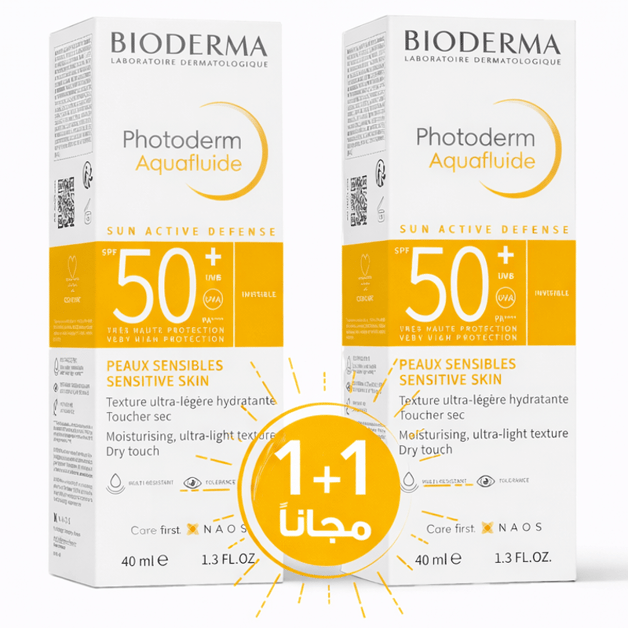 Bioderma Photoderm Aquafluide Sunscreen SPF 50+ Invisible, (1+1 Offer) 40 ml