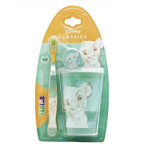 Disney FabLab Kids Soft Toothbrush with Cup,Simba