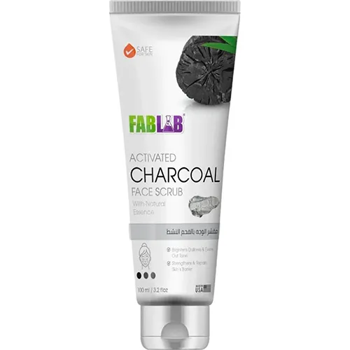 FabLab Activated Charcoal Face Scrub 100ML, Deep Cleanse