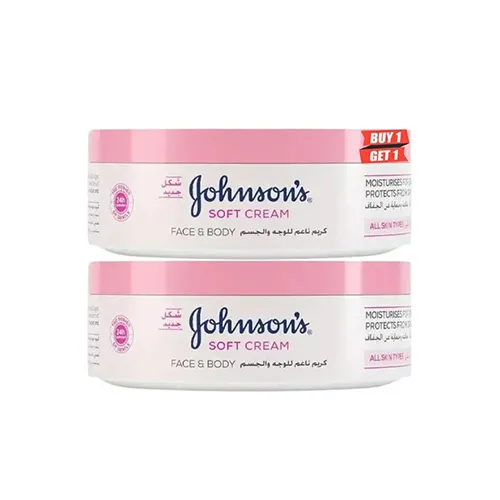 Johnson's Smoothing Face & Body Cream, 200ml, Buy 1+1 Free Offer