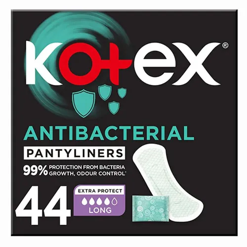 Kotex Antibacterial Feminine Pantyliners, Long, 44 pcs