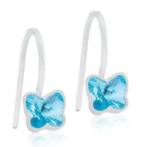 Medical Pendant Fixed Butterfly Aquamarine Earrings Blomdahl, 5 mm