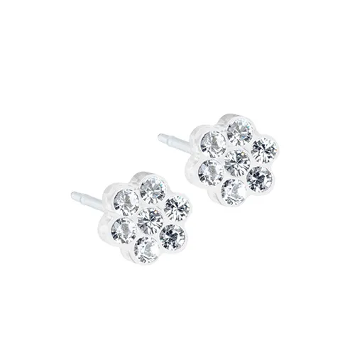 Medical Plastic Daisy Crystal Earrings Blomdahl, 5 mm