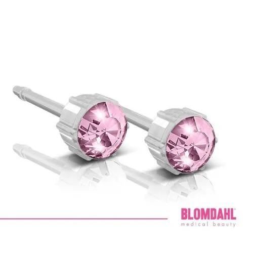 Medical Plastic Earrings Light Rose Blomdahl, 4 mm